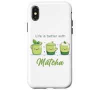 Life is Better with Matcha - Japanese Green Tea Graphic Coque pour iPhone X/XS