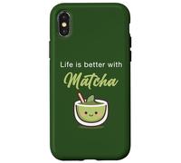 Life is Better with Matcha - Japanese Green Tea Graphic Coque pour iPhone X/XS