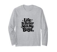 Life is Better with My Boys Boy Mom Cadeaux de fête des mères Manche Longue
