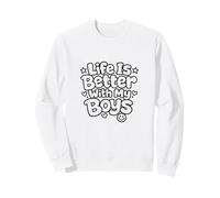 Life is Better with My Boys Boy Mom Cadeaux de fête des mères Sweatshirt
