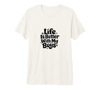 Life is Better with My Boys Boy Mom Cadeaux de fête des mères T-Shirt Haut de Gamme