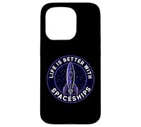 Life Is Better With Spaceships Sci-Fi Rocket Coque pour iPhone 15 Pro
