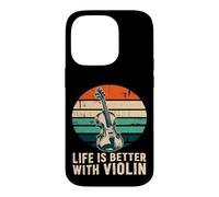 Life is Better with Violin Retro Orchestra Musicien Coque pour iPhone 14 Pro