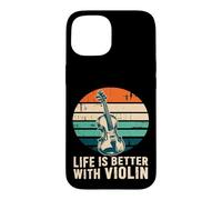 Life is Better with Violin Retro Orchestra Musicien Coque pour iPhone 15
