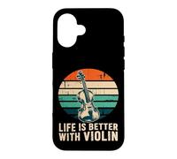 Life is Better with Violin Retro Orchestra Musicien Coque pour iPhone 16
