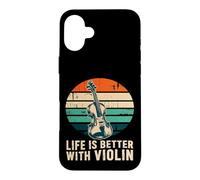Life is Better with Violin Retro Orchestra Musicien Coque pour iPhone 16 Plus