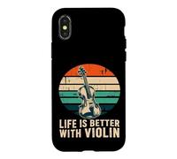 Life is Better with Violin Retro Orchestra Musicien Coque pour iPhone X/XS