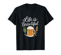 Life is Brewtiful Mug à bière avec Motif Humoristique T-Shirt