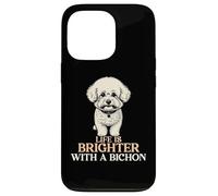 Life is Brighter with A Bichon Dog Lover Pet Athusiast Coque pour iPhone 13 Pro