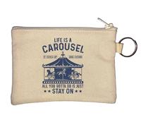 Life is Carousel It Goes Up and Down All You Gotta Do is Just Stay On It Porte-monnaie Beige
