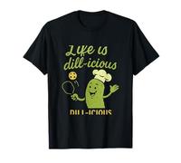 Life is Dill-icious Pickleball Humour Graphic T-Shirt
