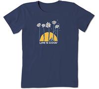 Life Is Good Crusher Graphic T-Shirt de Cyclisme pour Femme Motif Marguerites
