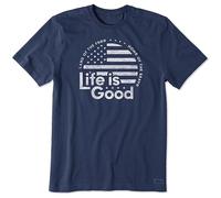 Life is Good. Crusher Tee Lig Flag Circle Bleu foncé