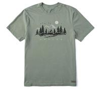 Life is Good T-Shirt à Manches Courtes Unplug in The Outdoors pour Homme (Taille L, Vert Mousse)