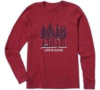 Life Is Good t-shirt à manches longues pour femmes coton rouge L