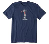Life Is Good T-Shirt Crusher à Manches Courtes en Coton pour Homme, Golf Jake, Bleu foncé., Taille L