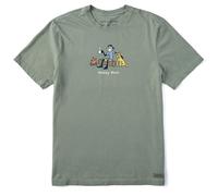 Life Is Good T-Shirt Crusher à Manches Courtes en Coton pour Homme, Motif Happy Hour, Vert Mousse, Taille M