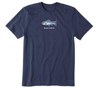 Life Is Good T-Shirt de Sport Vintage pour Homme XL Bleu foncé