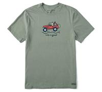 Life Is Good T- Shirt Graphique Vintage Crusher Off-Road, Jake Tout-Terrain-Vert Mousse, M Homme