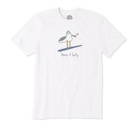 Life Is Good T-Shirt Standard Crusher pour Homme, t-Shirts Graphiques à Manches Courtes en Coton, Keep It Salty Seagul, Blanc Nuage, Blanc Nuage., XXL