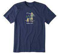 Life Is Good T-Shirt Vintage Crusher Happy Hour pour Homme XXL Bleu foncé