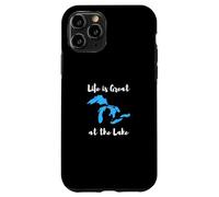 Life is Great at The Lake Great Lakes Funny Design Coque pour iPhone 11 Pro