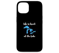 Life is Great at The Lake Great Lakes Funny Design Coque pour iPhone 13