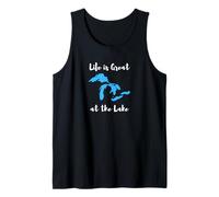 Life is Great at The Lake Great Lakes Funny Design Débardeur