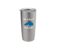 Life is Great at the Lake Superior Graphic Gobelet isotherme en acier inoxydable double paroi