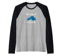 Life is Great at The Lake Superior Graphic Manche Raglan