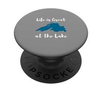 Life is Great at The Lake Superior Graphic PopSockets PopGrip Adhésif