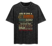 Life is Like Camera Gift for Photographer I Love Cameras T-Shirt Unisex Black Tee 3XL