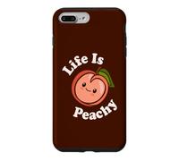 Life is Peachy Adorable Jeu de Mots Kawaii Peach Coque pour iPhone 7 Plus/8 Plus