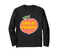 Life is Peachy Style rétro Amusant Fruit Peach Manche Longue