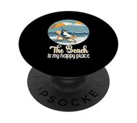 Life Is Really Good The Beach is My Happy Place Beach PopSockets PopGrip Adhésif