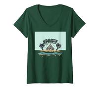 Life is Short Achetez Le Beach House Coastal Dream T-Shirt avec Col en V, Femme, Vert Forêt, XXL