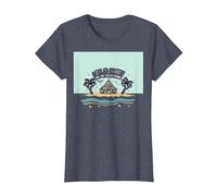 Life is Short Achetez Le Beach House Coastal Dream T-Shirt, Femme, Bleu Chiné, XS