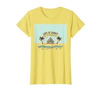 Life is Short Achetez Le Beach House Coastal Dream T-Shirt, Femme, Citron, XS