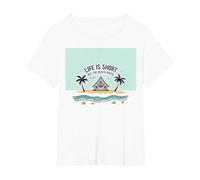 Life is Short Achetez Le Beach House Coastal Dream T-Shirt, Femme Grandes Tailles, Blanc, 2X