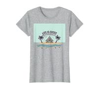 Life is Short Achetez Le Beach House Coastal Dream T-Shirt, Femme, Gris Chiné, 3XL