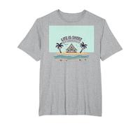 Life is Short Achetez Le Beach House Coastal Dream T-Shirt, Homme Grandes Tailles, Gris Chiné, 2X Tall