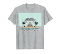 Life is Short Achetez Le Beach House Coastal Dream T-Shirt, Homme, Gris Chiné, 3XL