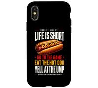 Life is Short - Allez au Jeu et Mangez Un Hot-Dog hurlez à Ump Coque pour iPhone X/XS