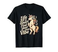 Life is Short Find Your Own Vibe Funny Unicorn Music T-Shirt