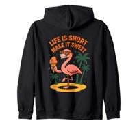 Life Is Short Make It Sweet Crème glacée flamant rose Sweat à Capuche
