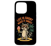 Life Is Short Make It Sweet Raccoon Ice Cream Fun Coque pour iPhone 15 Pro Max
