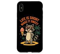 Life Is Short Make It Sweet Raccoon Ice Cream Fun Coque pour iPhone XS Max