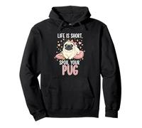 Life is Short Spoil Your Pug Cute Dog Mom Princess Crown Sweat à Capuche