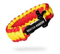 LIFE IS SIMPLE Bracelet de survie en paracorde - Jaune et rouge - Fermeture réglable - Pour l'extérieur, le camping, la randonnée