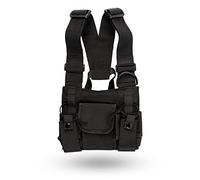 LIFE IS SIMPLE Poche poitrine Tech Wear pour radio - Harnais de poitrine avec 4 poches - Convient comme poche pour appareil radio ou comme sangle de poitrine pour appareils radio - Poche poitrine